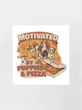 Motivated By Puppies & Pizza Sticker