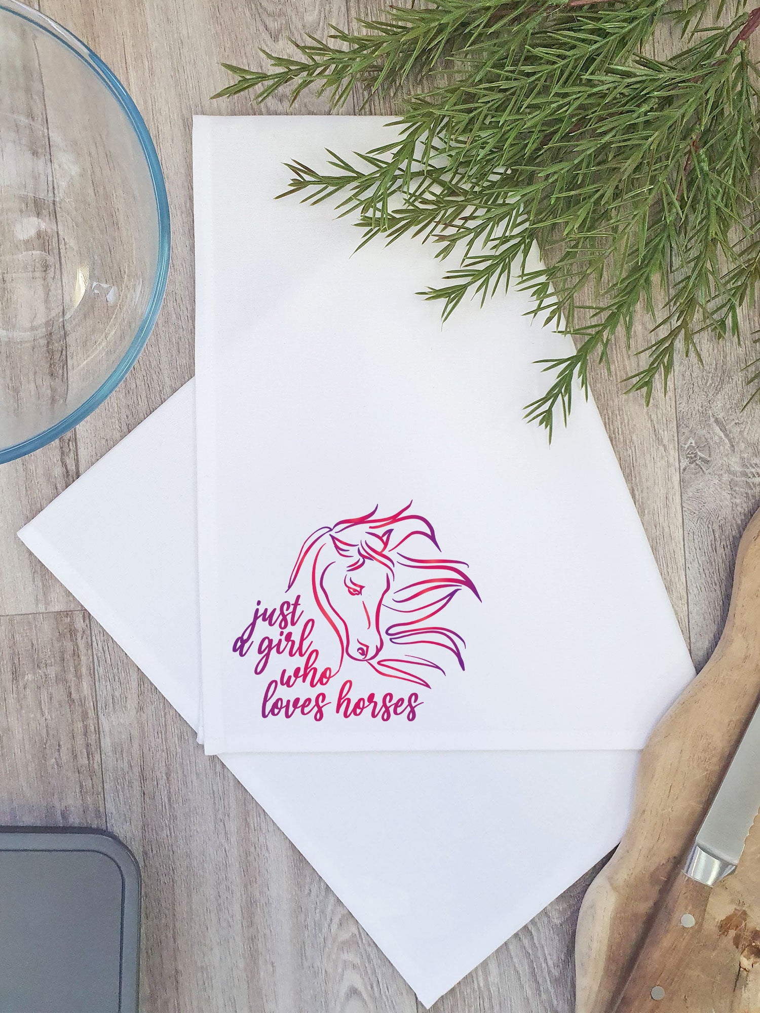 Just A Girl Who Loves Horses Tea Towel