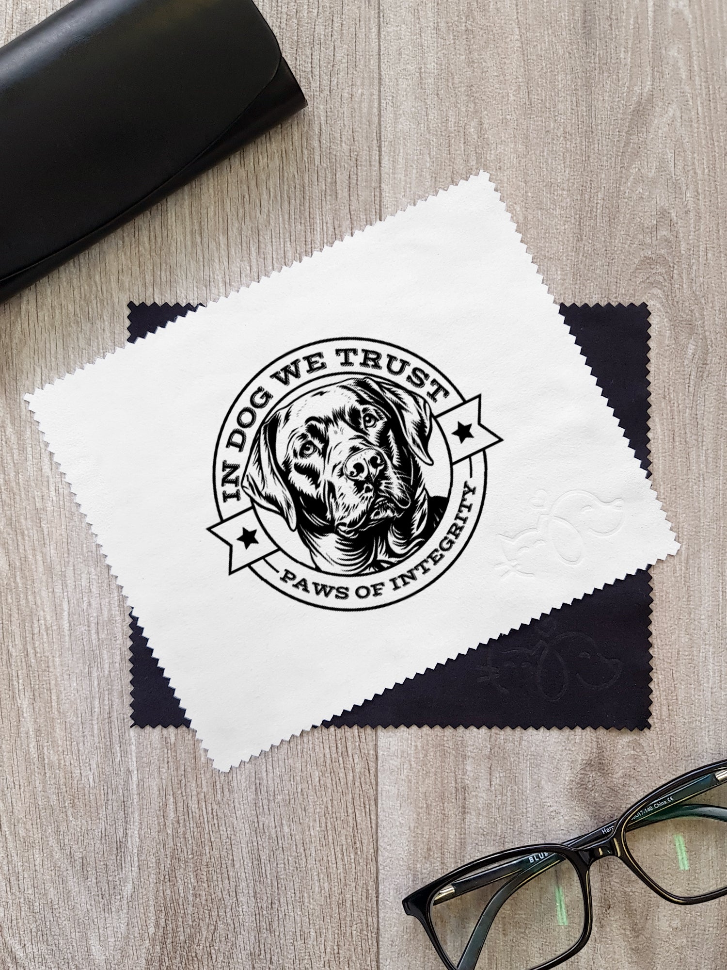 In Dog We Trust Microfibre Suede Glasses Cleaning Cloths (Twinpack)