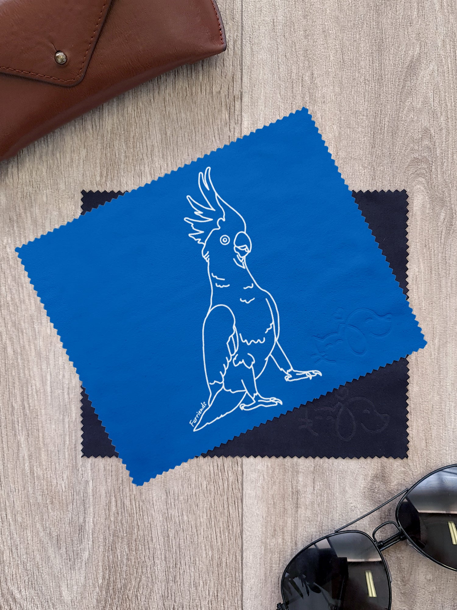 Sulphur-Crested Cockatoo Microfibre Suede Glasses Cleaning Cloths (Twinpack)