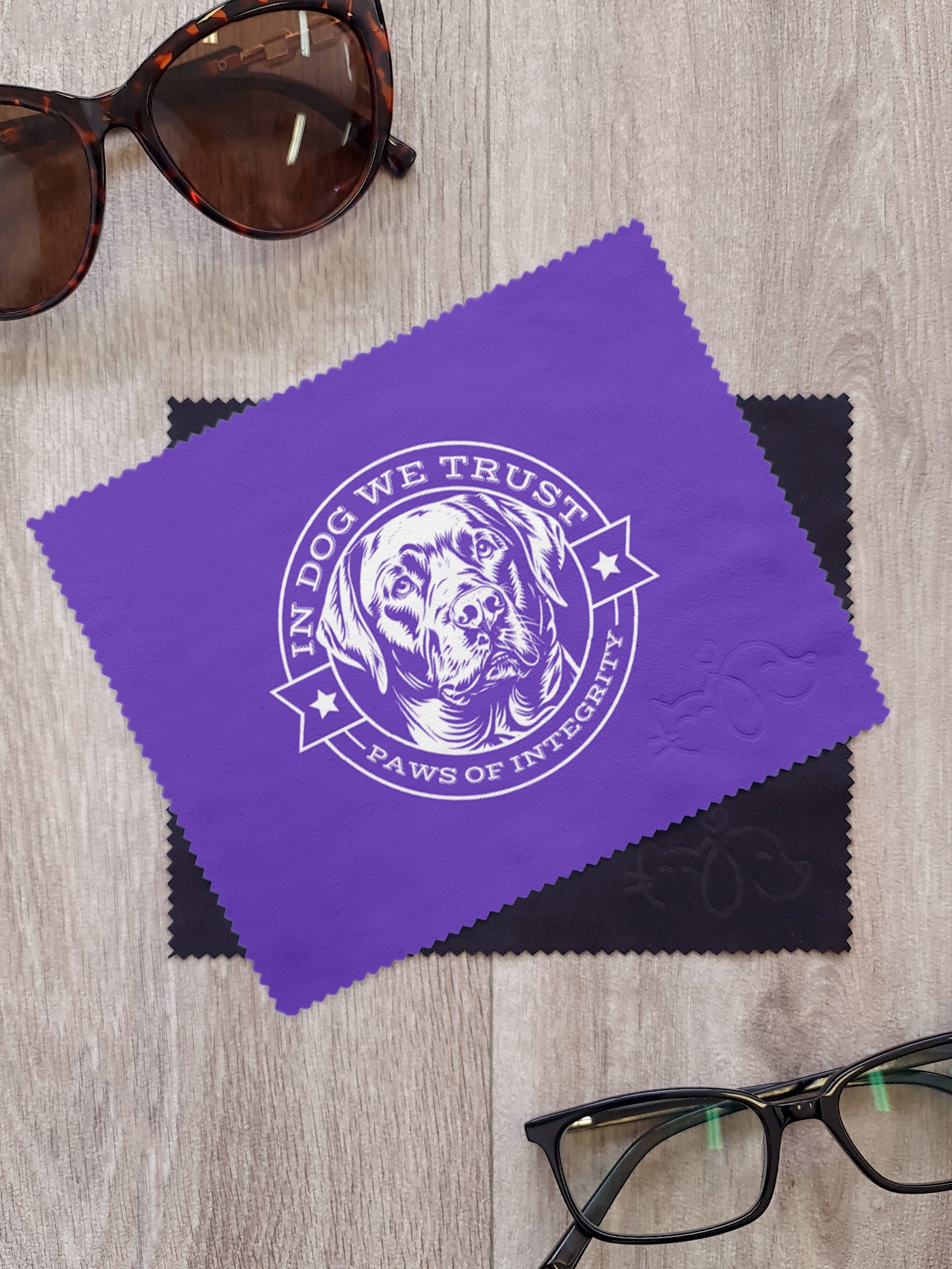 In Dog We Trust Microfibre Suede Glasses Cleaning Cloths (Twinpack)