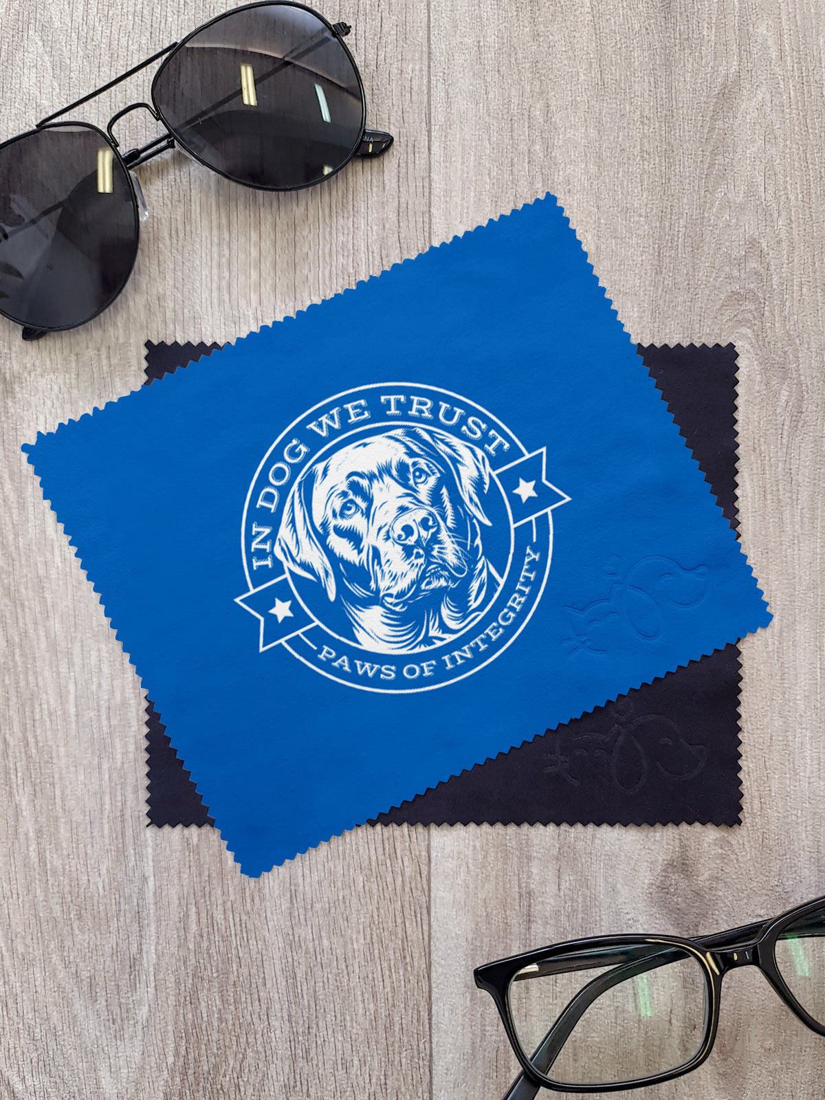 In Dog We Trust Microfibre Suede Glasses Cleaning Cloths (Twinpack)