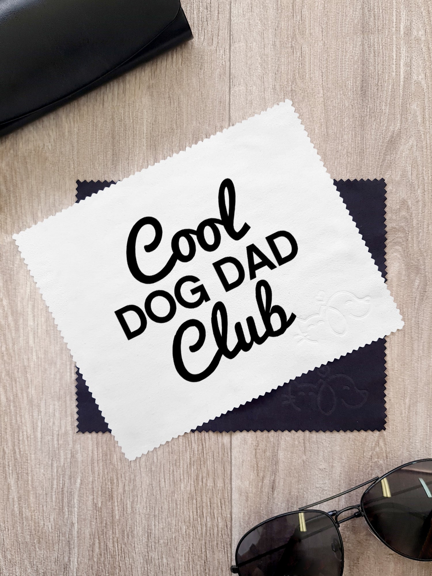 Cool Dog Dad Club Signature Script Microfibre Suede Glasses Cleaning Cloths (Twinpack)