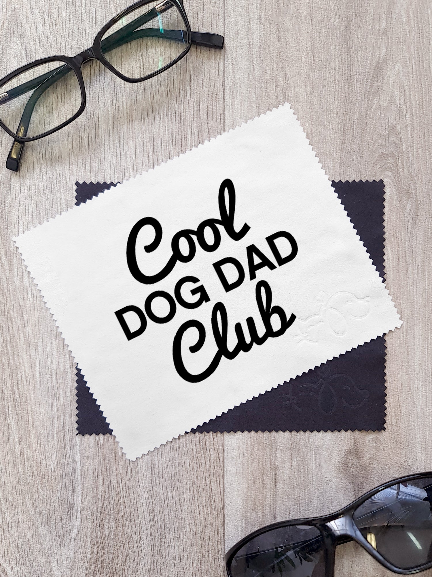 Cool Cat Dad Club Signature Script Microfibre Suede Glasses Cleaning Cloths (Twinpack)