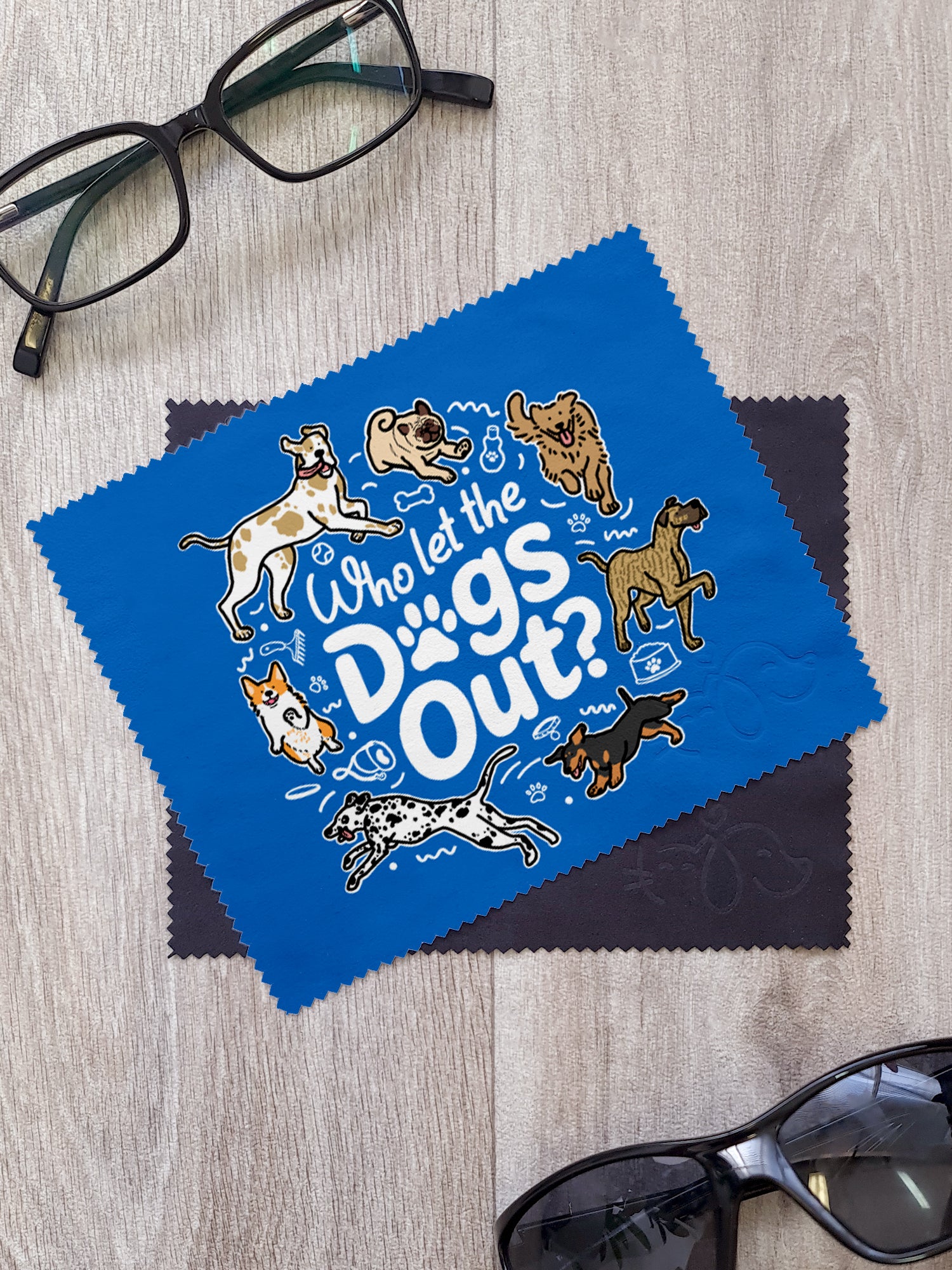 Who Let The Dogs Out? Microfibre Suede Glasses Cleaning Cloths (Twinpack)