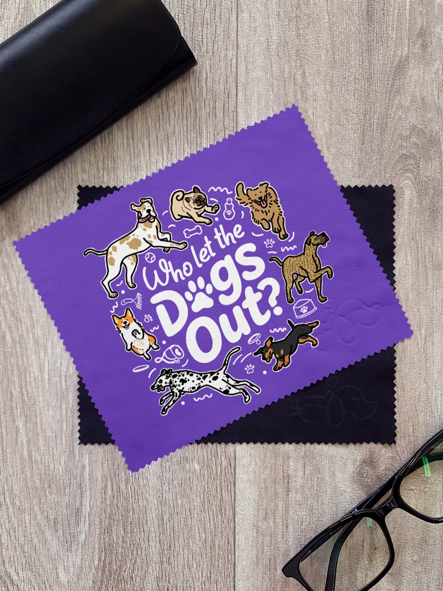 Who Let The Dogs Out? Microfibre Suede Glasses Cleaning Cloths (Twinpack)