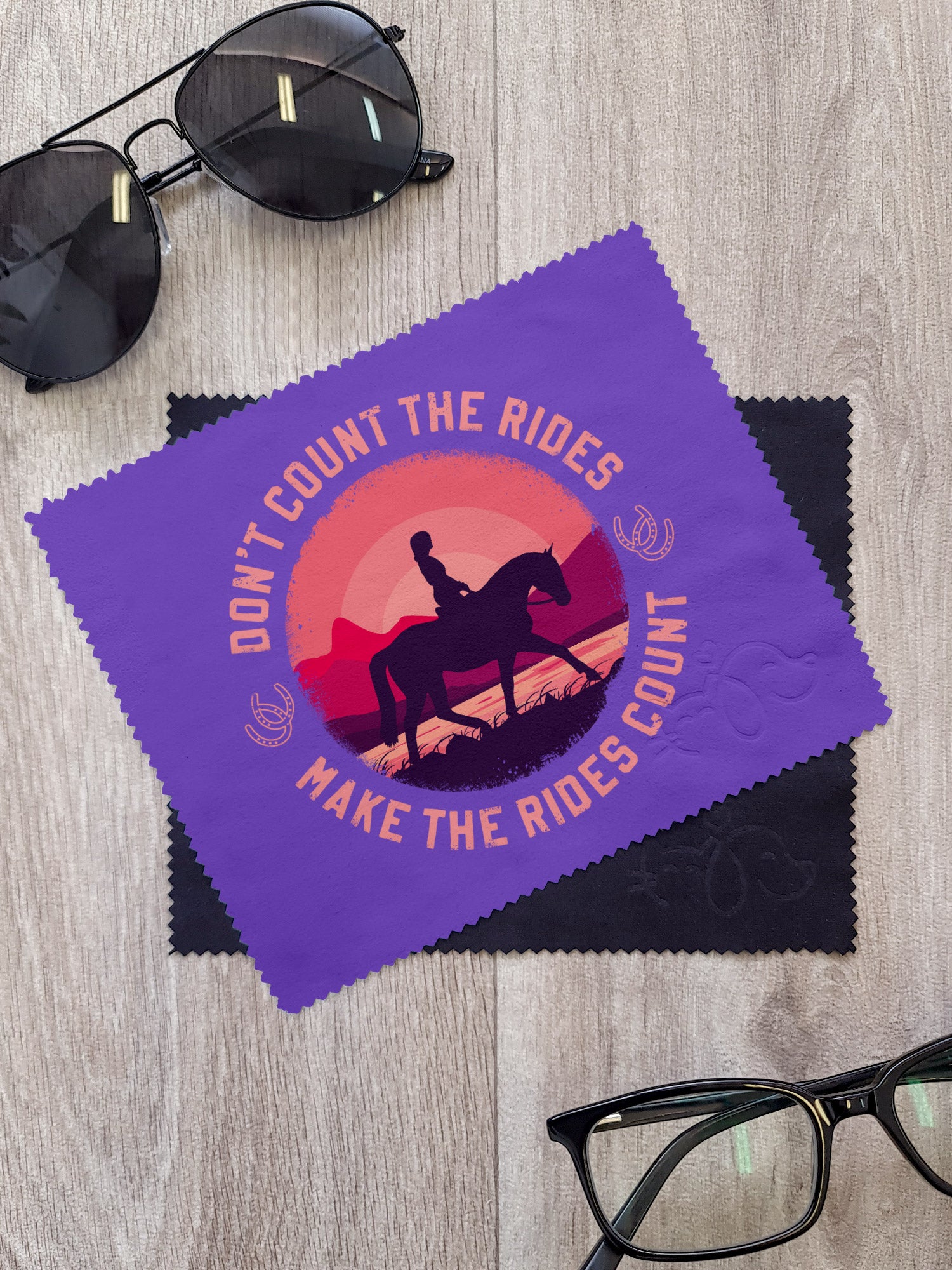 Don't Count The Rides Microfibre Suede Glasses Cleaning Cloths (Twinpack)