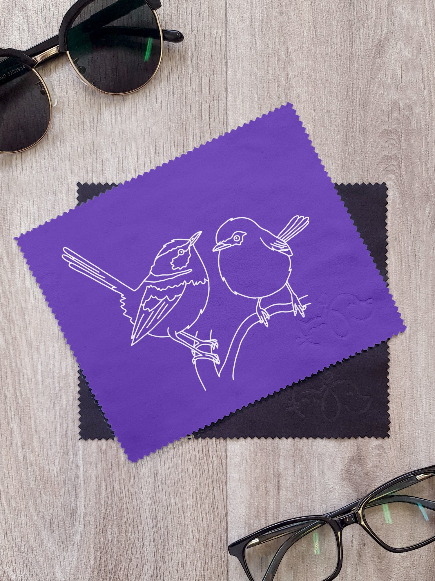 Superb Fairy Wren Microfibre Suede Glasses Cleaning Cloths (Twinpack)
