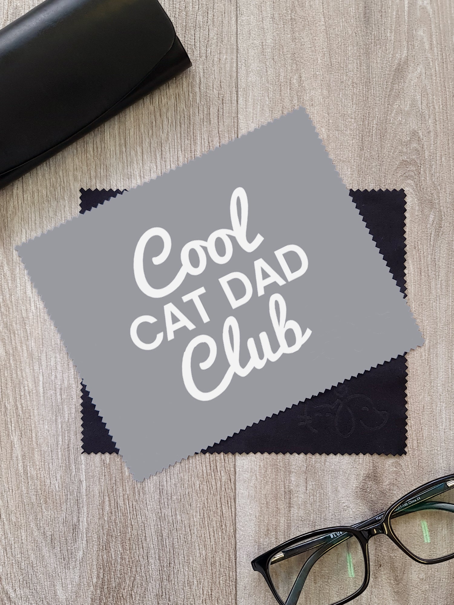 Cool Cat Dad Club Signature Script Microfibre Suede Glasses Cleaning Cloths (Twinpack)