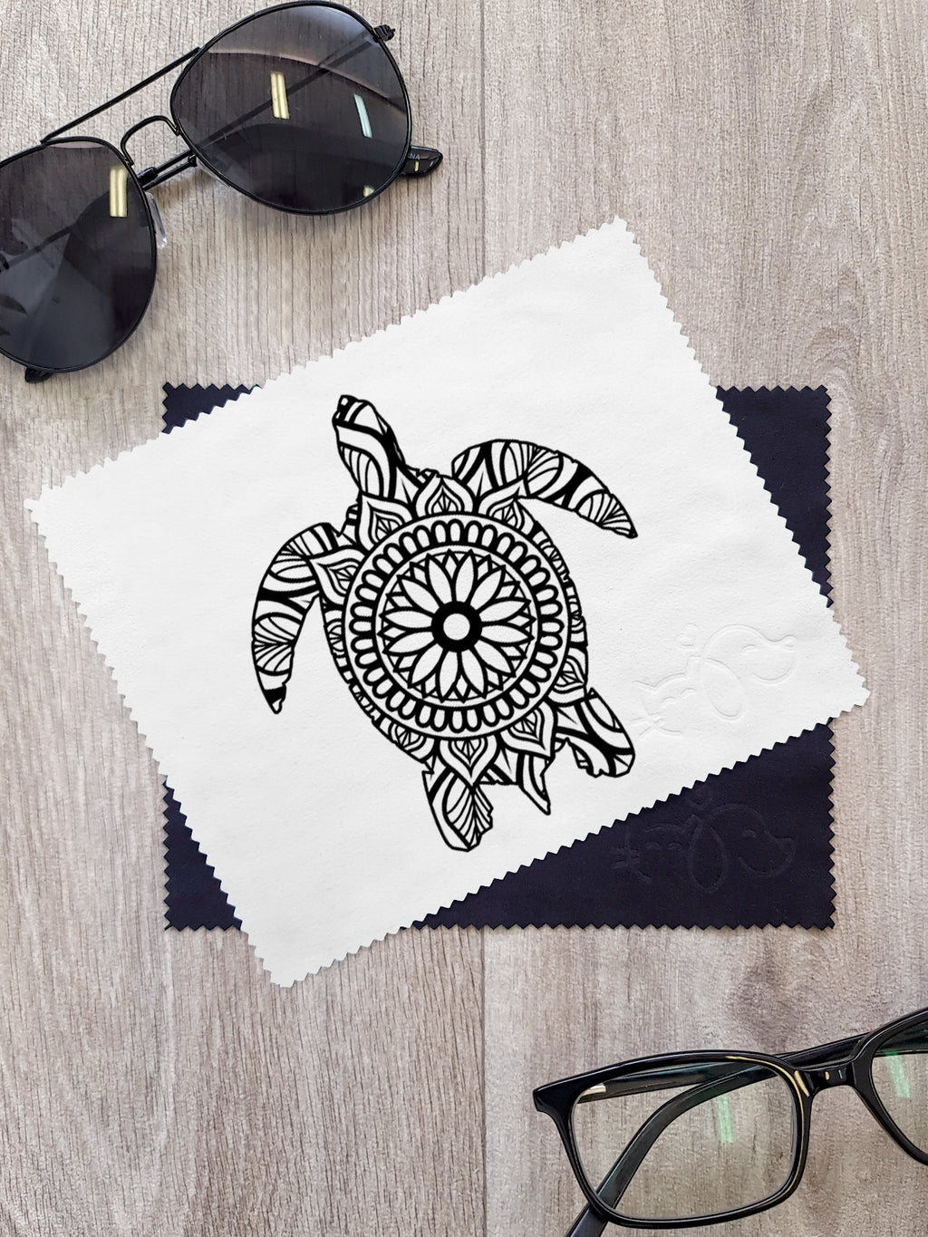 Turtle Mandala Microfibre Suede Glasses Cleaning Cloths (Twinpack)