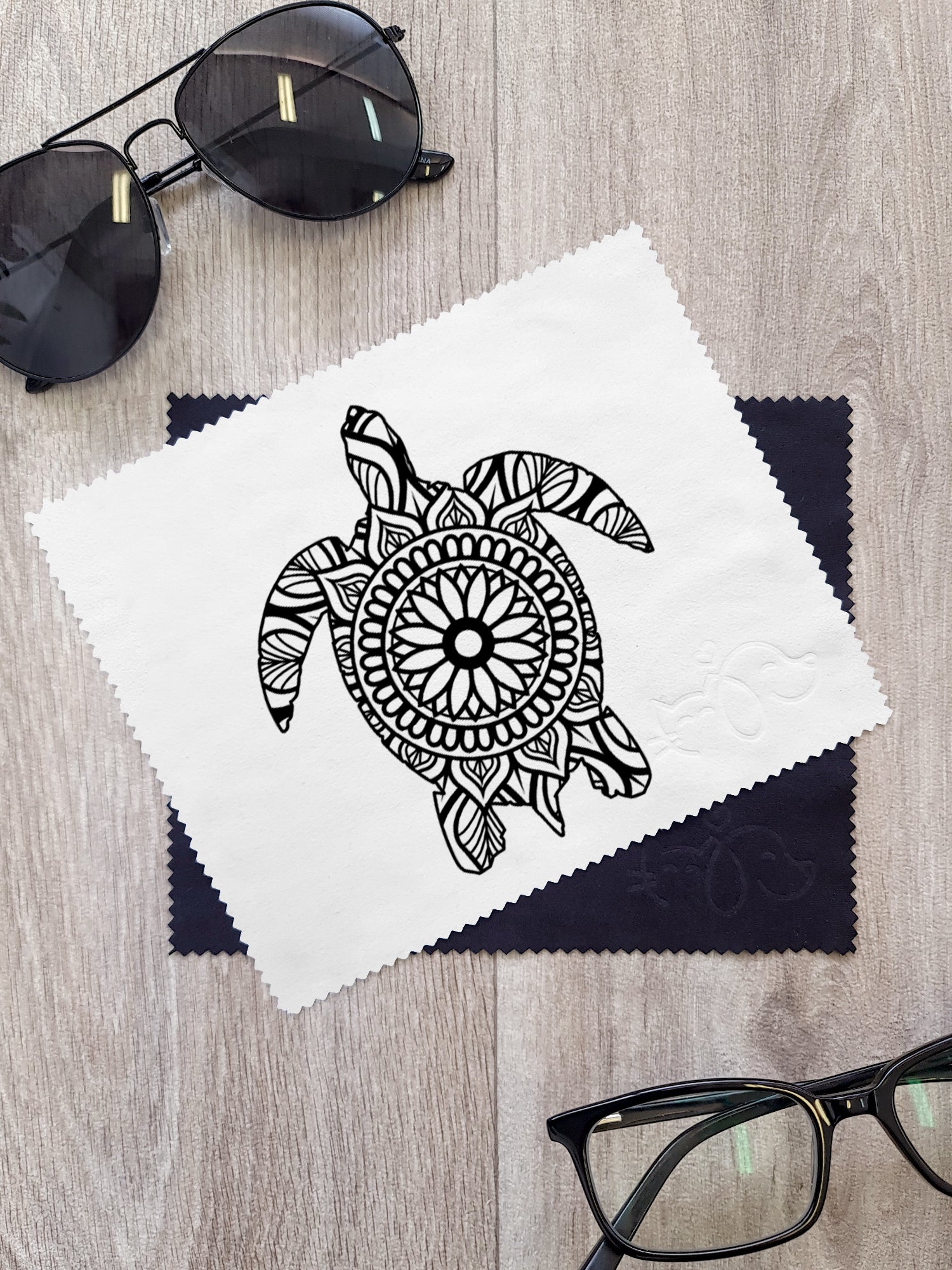 Turtle Mandala Microfibre Suede Glasses Cleaning Cloths (Twinpack)