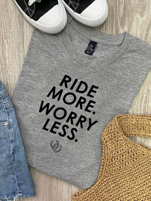 Ride More Worry Less Ava (Size XS, Black) Women's Regular Fit Tee ***SALE***
