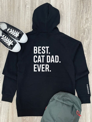 Best. Cat Dad. Ever. (Size 2XL, Black) Zip Front Hoodie ***SALE***