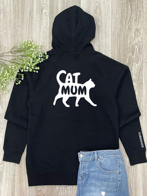 Cat Mum Silhouette Zip Front Hoodie