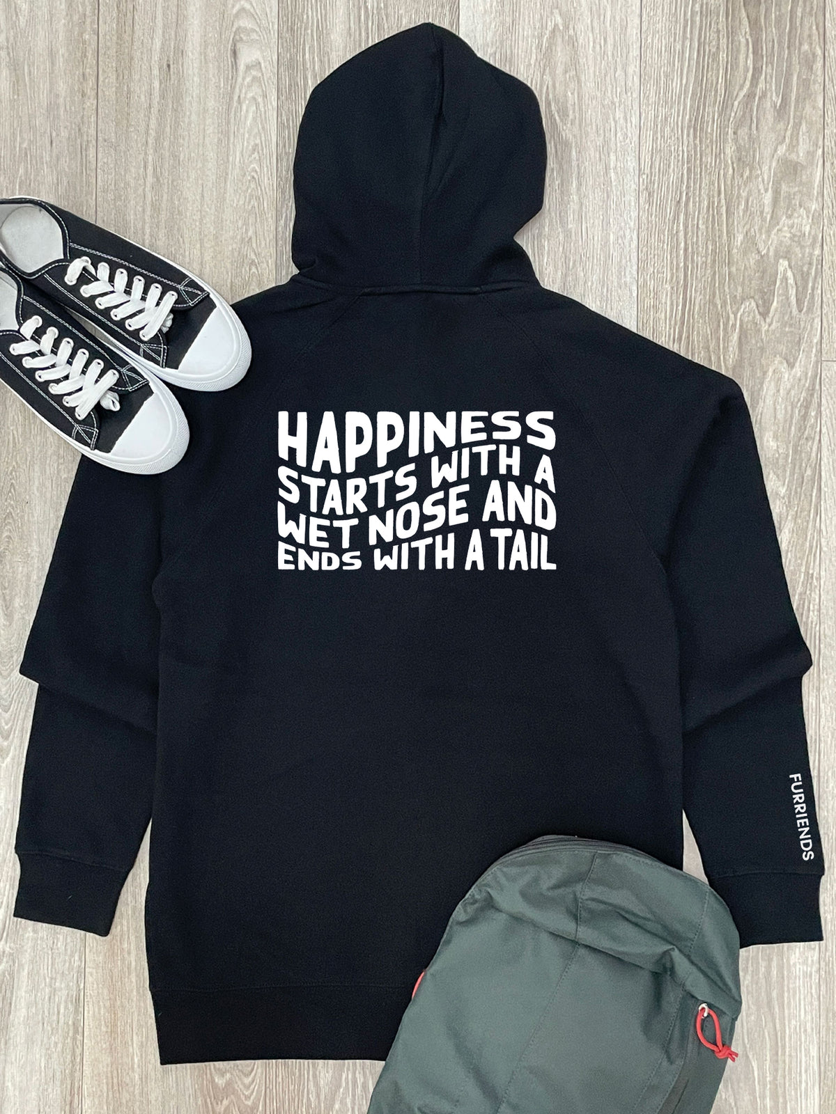 Happiness Starts With A Wet Nose And Ends With A Tail Zip Front Hoodie