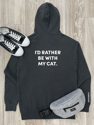 I'd Rather Be With My Cat. Zip Front Hoodie