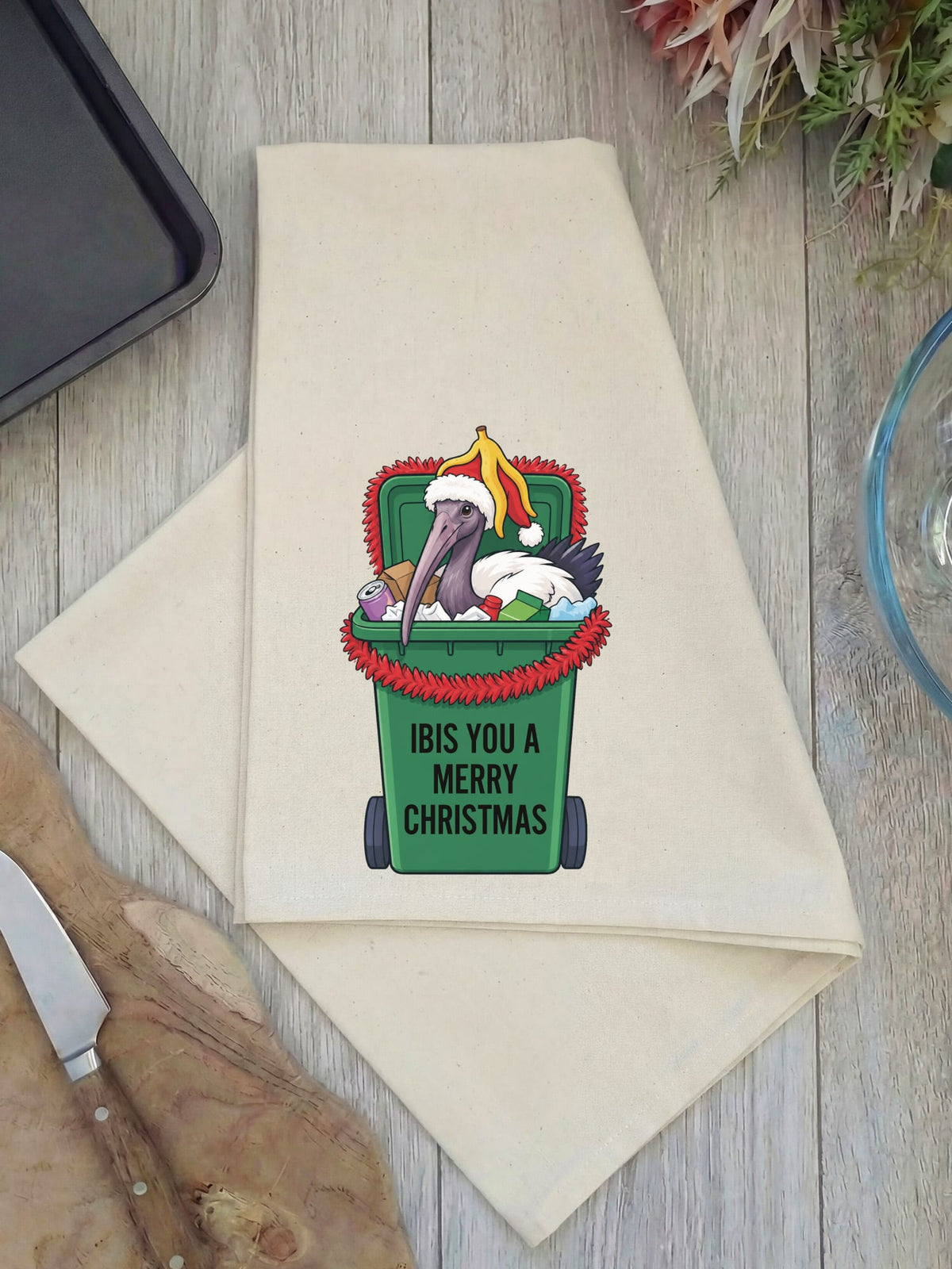 Ibis You a Merry Christmas Tea Towel