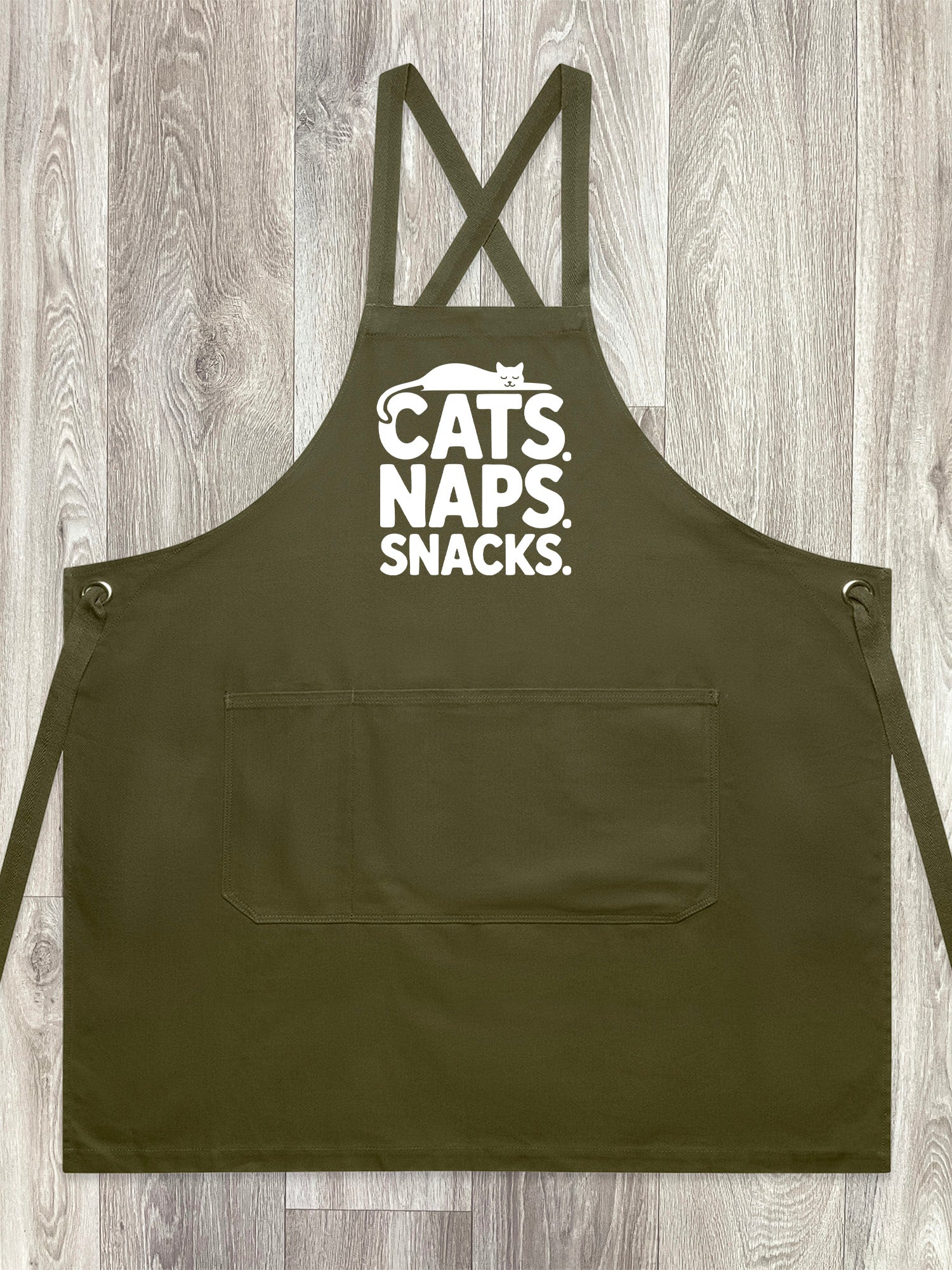 Cats. Naps. Snacks. Jarrah Crossback Apron