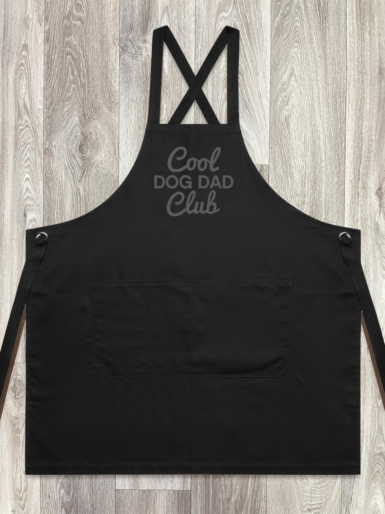 Cool Dog Dad Club Signature Script Jarrah Crossback Apron