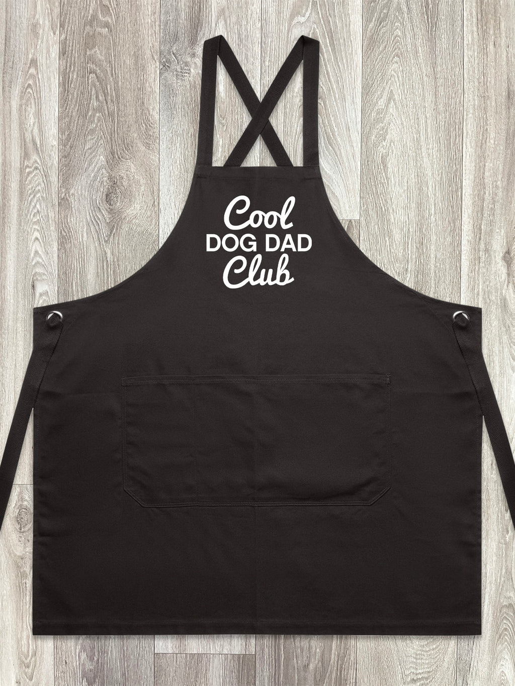 Cool Dog Dad Club Signature Script Jarrah Crossback Apron