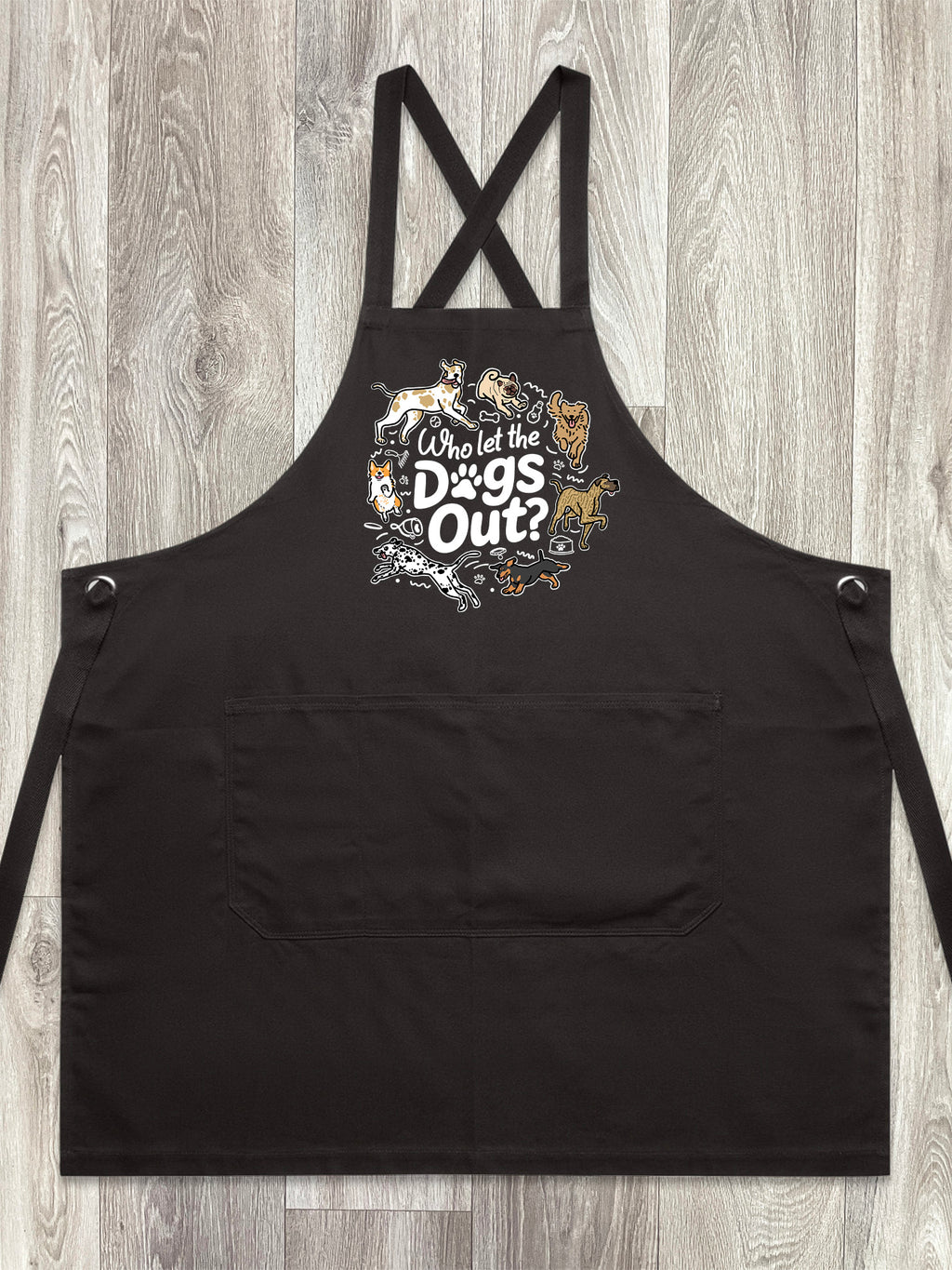 Who Let The Dogs Out? Jarrah Crossback Apron
