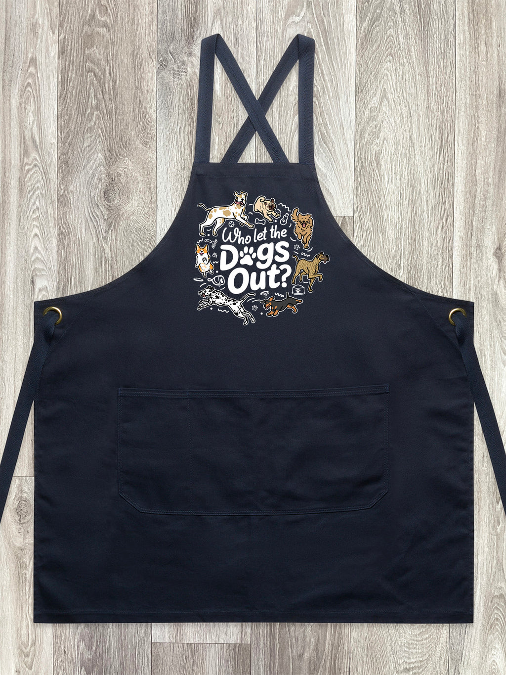 Who Let The Dogs Out? Jarrah Crossback Apron
