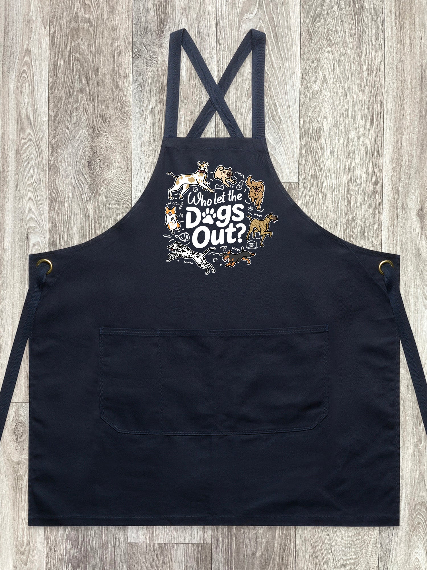 Who Let The Dogs Out? Jarrah Crossback Apron