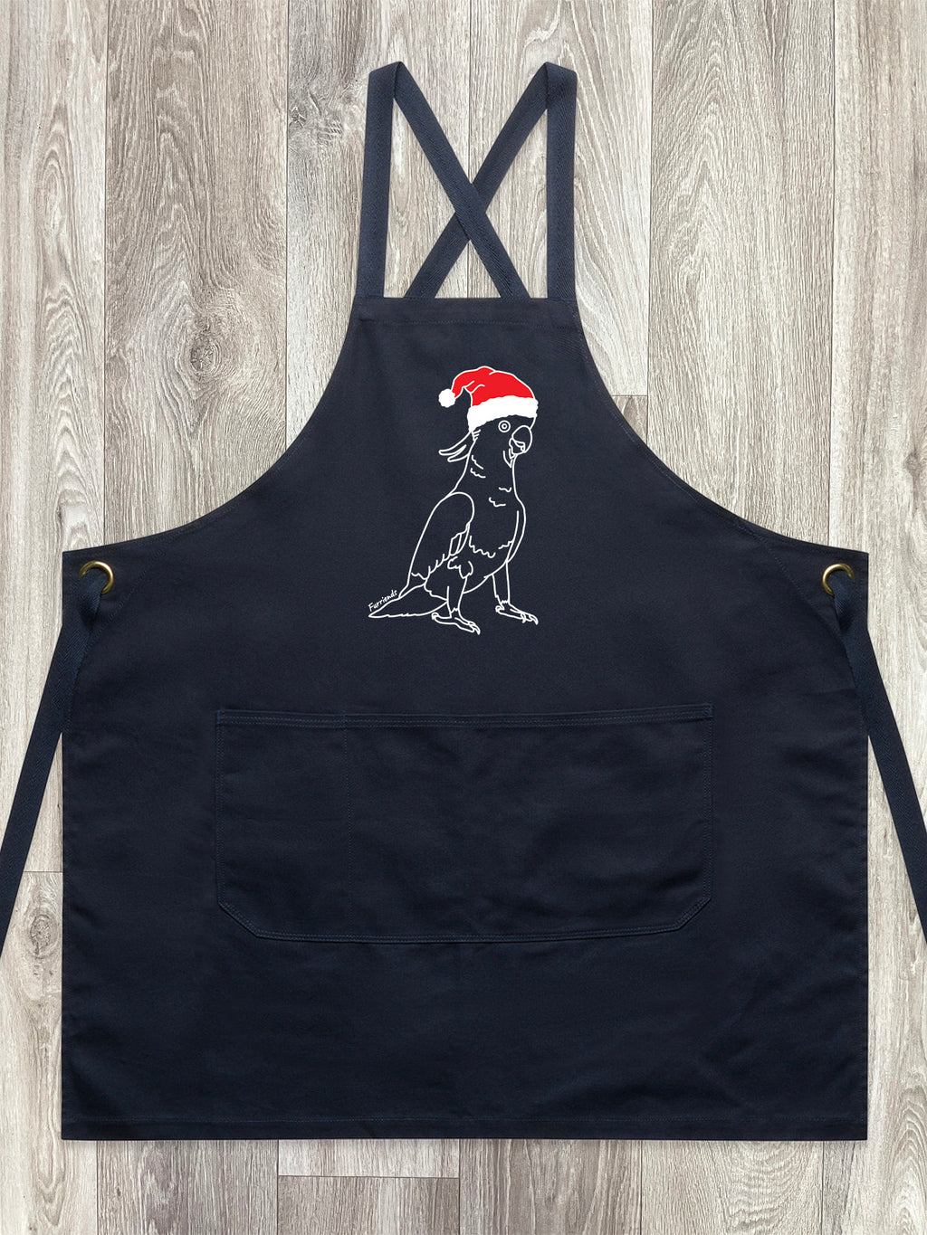 Sulphur-Crested Cockatoo Christmas Edition Jarrah Crossback Apron