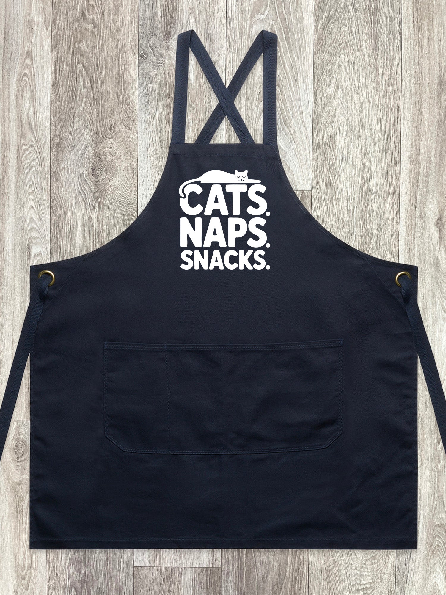 Cats. Naps. Snacks. Jarrah Crossback Apron