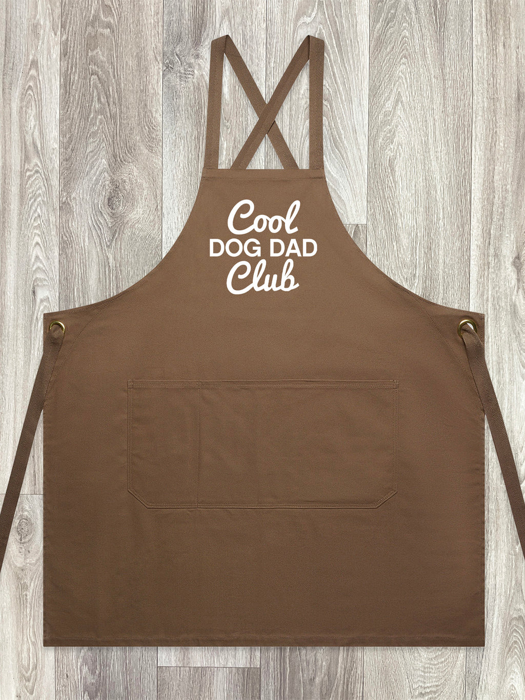 Cool Dog Dad Club Signature Script Jarrah Crossback Apron