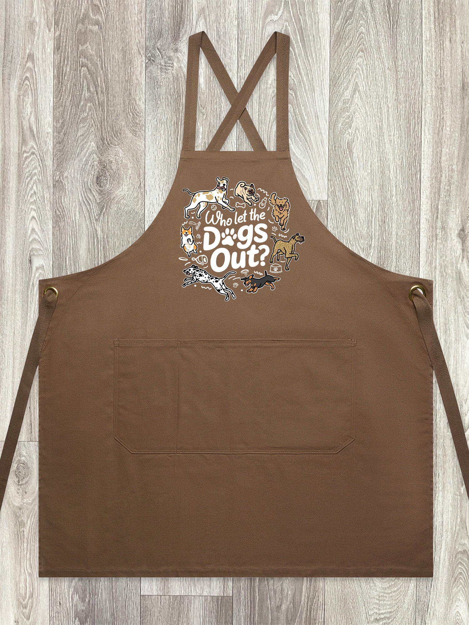 Who Let The Dogs Out? Jarrah Crossback Apron