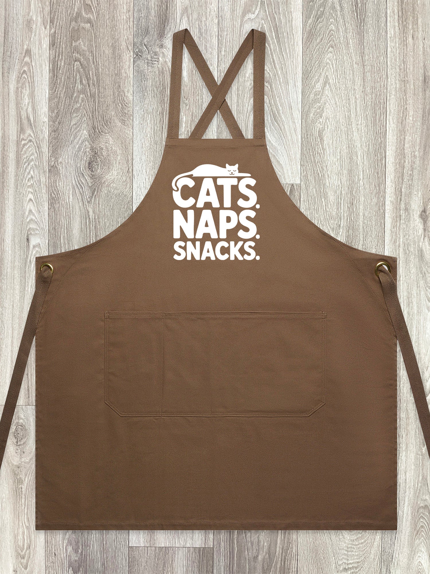 Cats. Naps. Snacks. Jarrah Crossback Apron