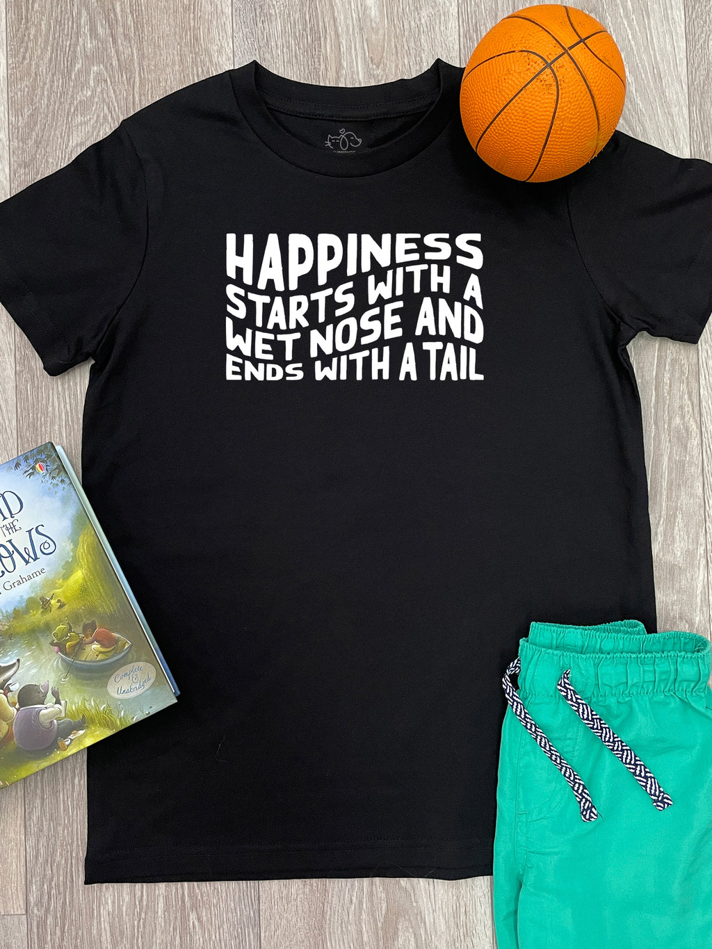 Happiness Starts With A Wet Nose And Ends With A Tail Youth Tee