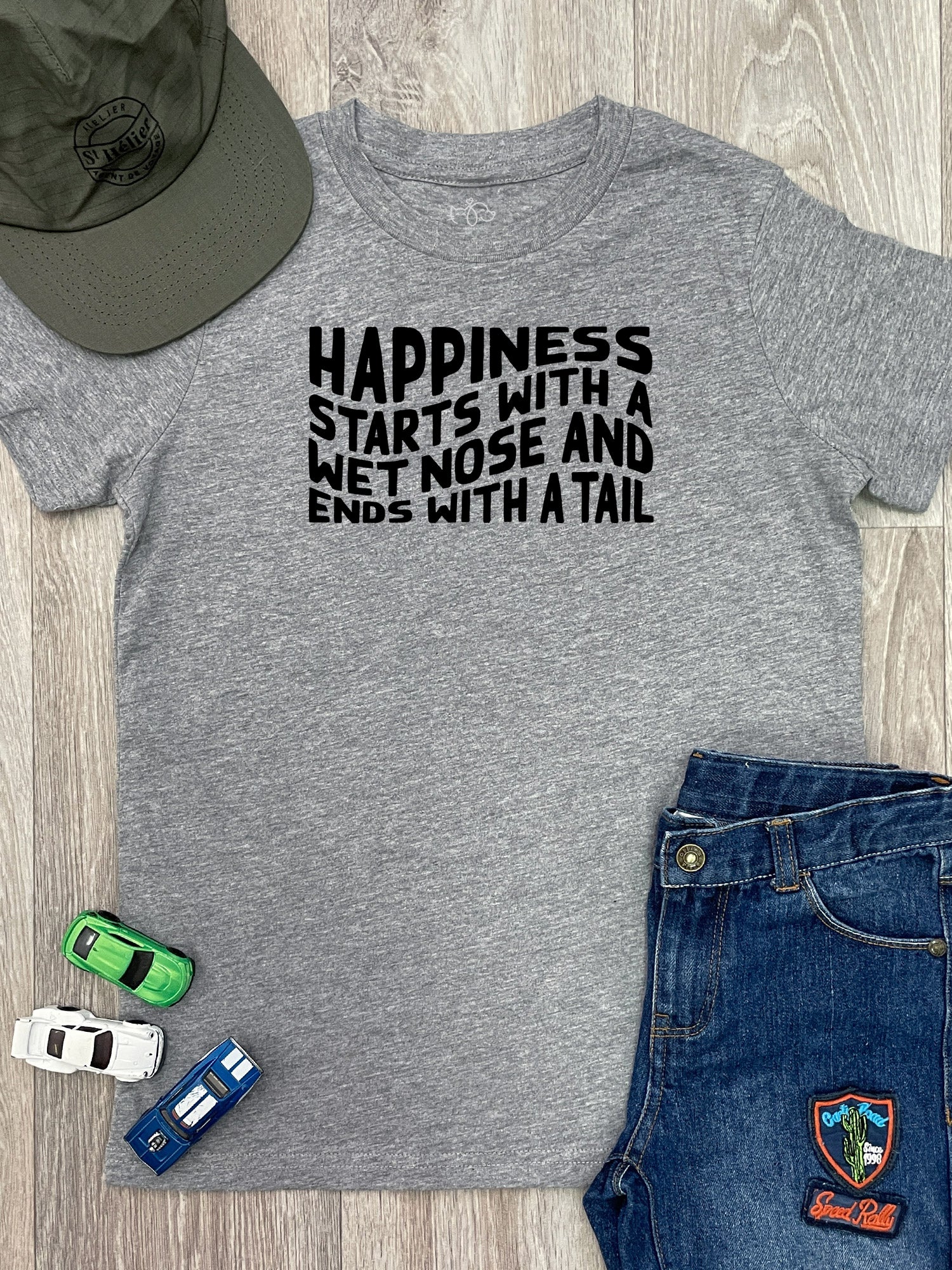 Happiness Starts With A Wet Nose And Ends With A Tail Youth Tee