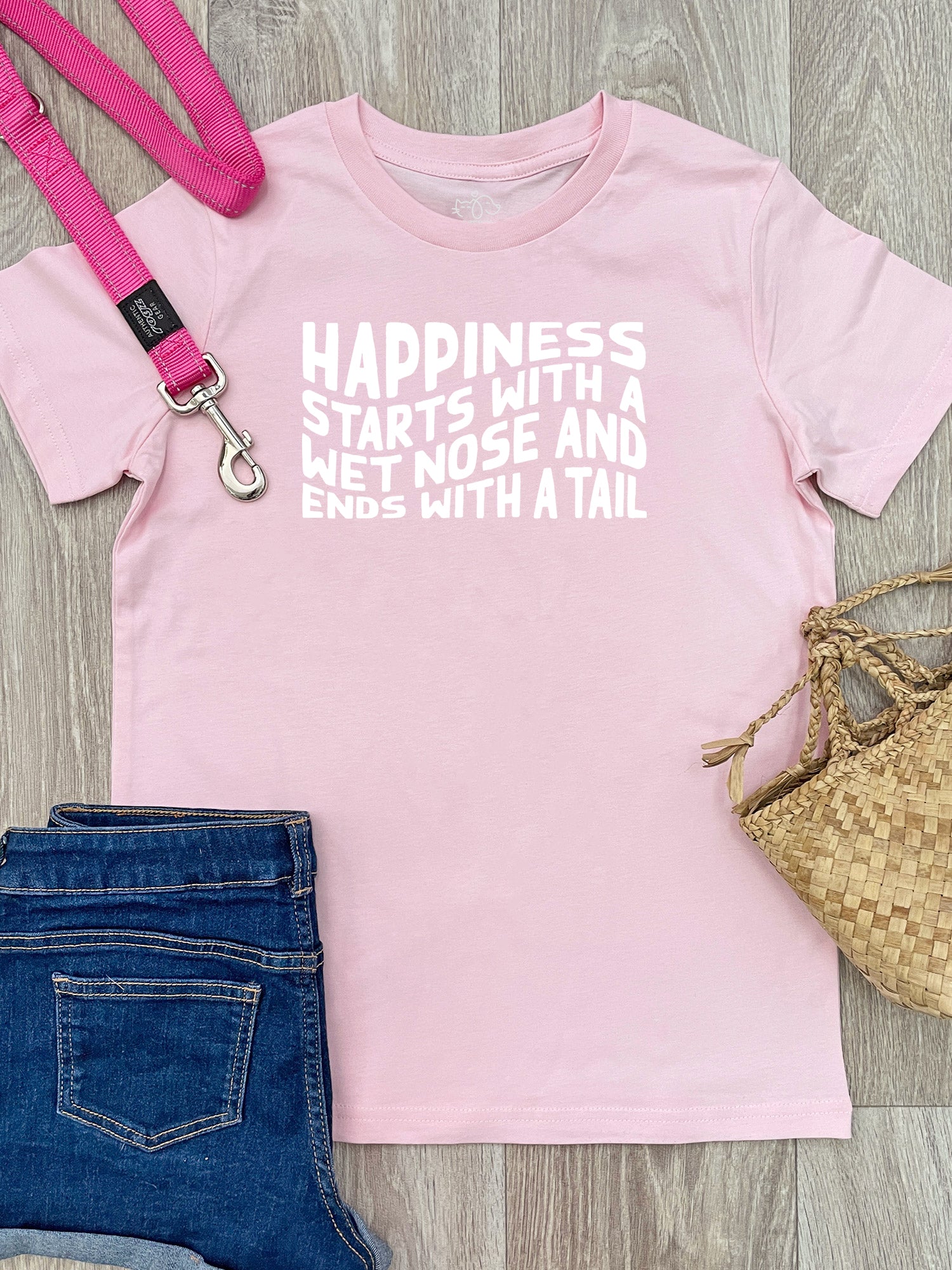 Happiness Starts With A Wet Nose And Ends With A Tail Youth Tee