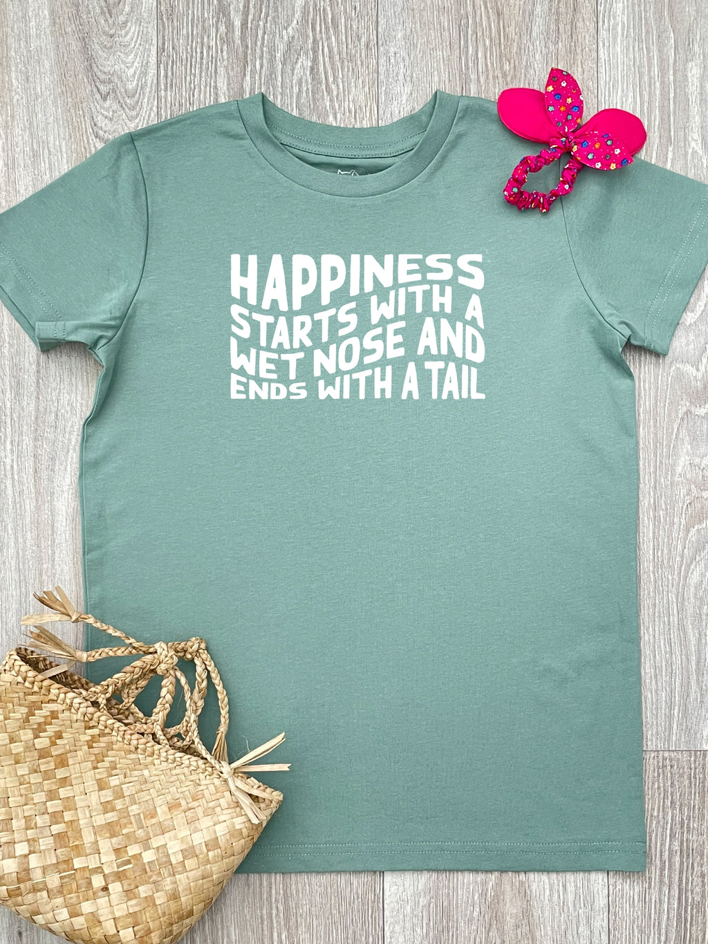 Happiness Starts With A Wet Nose And Ends With A Tail Youth Tee