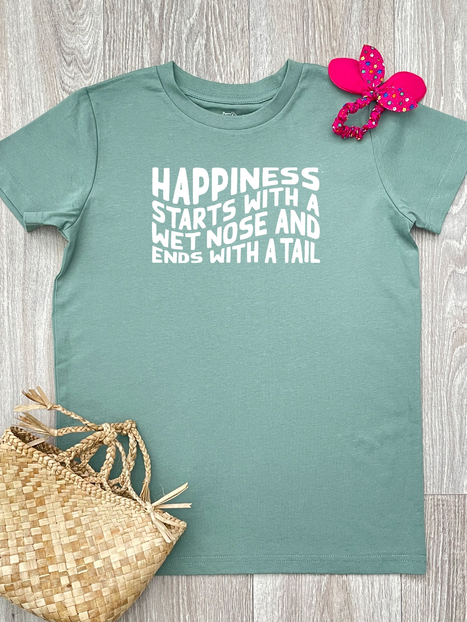 Happiness Starts With A Wet Nose And Ends With A Tail Youth Tee