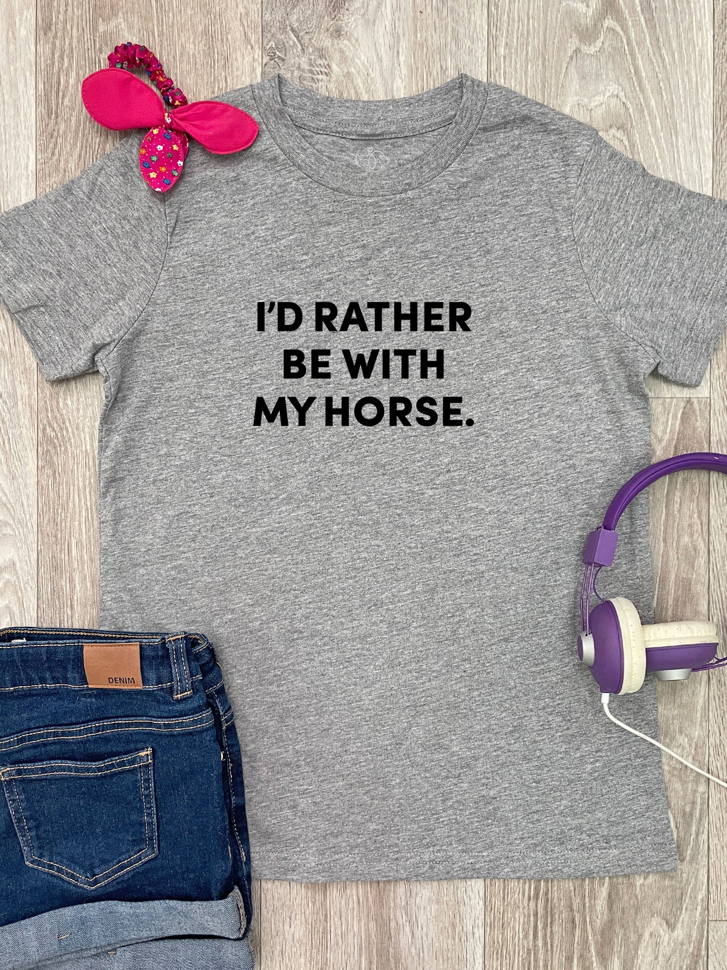 I'd Rather Be With My Horse. Youth Tee