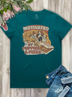 Motivated By Puppies & Pizza Ava Women's Regular Fit Tee