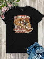 Motivated By Puppies & Pizza Ava Women's Regular Fit Tee