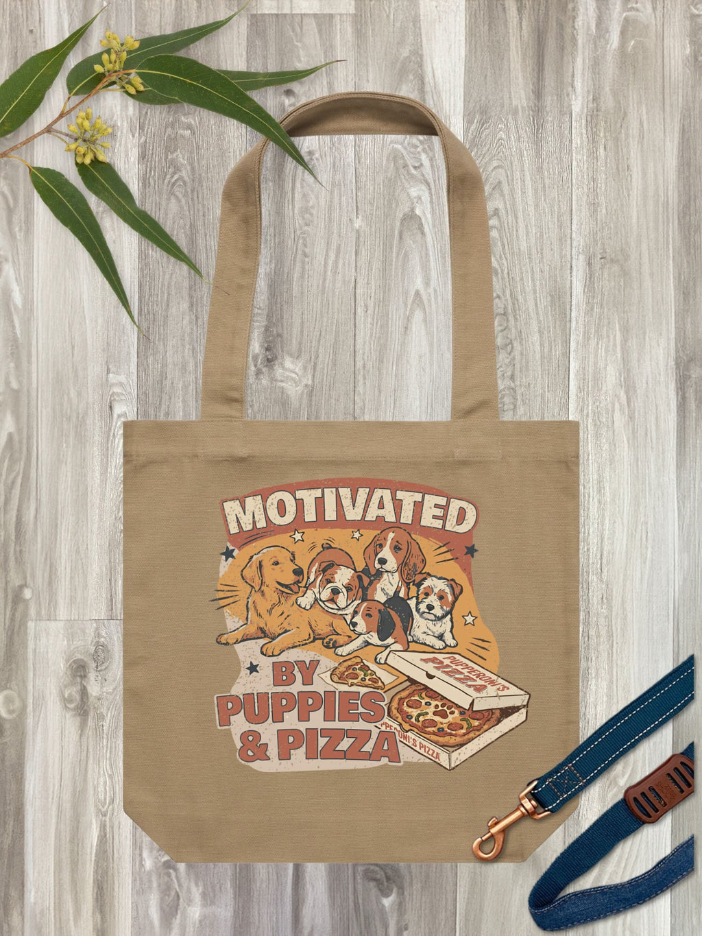 Motivated By Puppies & Pizza Edith Tote