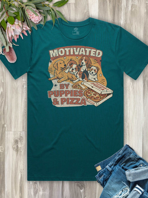 Motivated By Puppies & Pizza Essential Unisex Tee