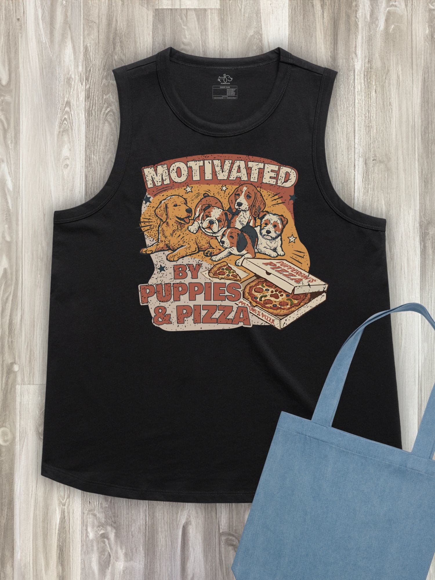Motivated By Puppies & Pizza Ember Women's Tank