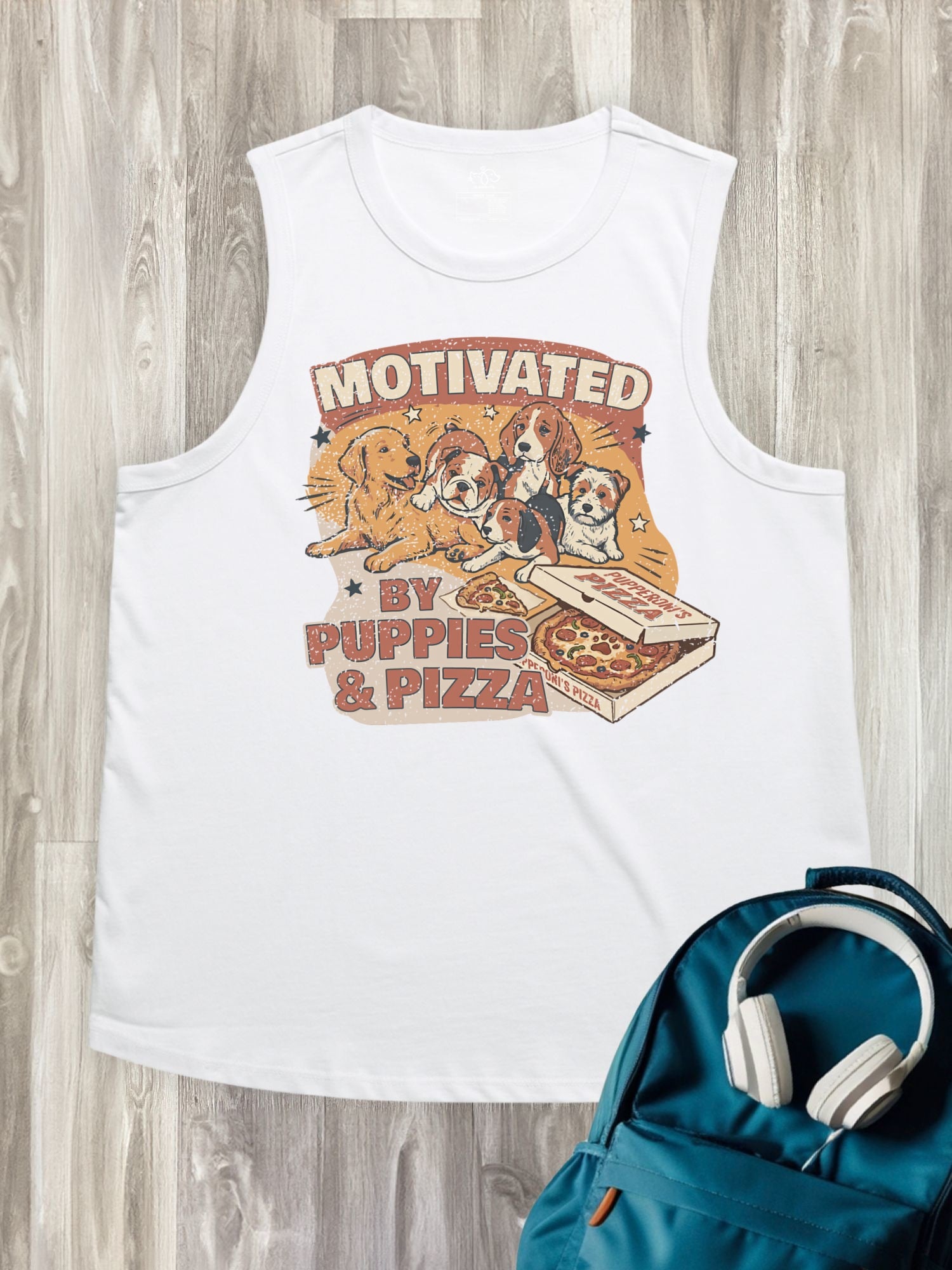 Motivated By Puppies & Pizza Ember Women's Tank