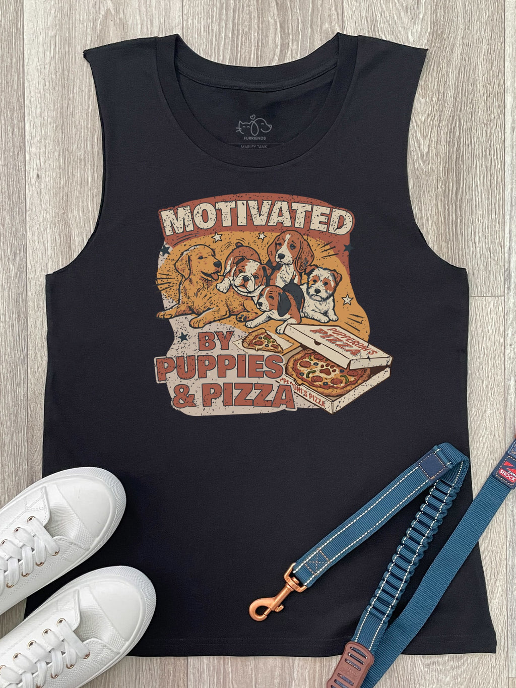 Motivated By Puppies & Pizza Marley Tank