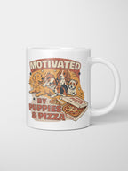 Motivated By Puppies & Pizza Ceramic Mug