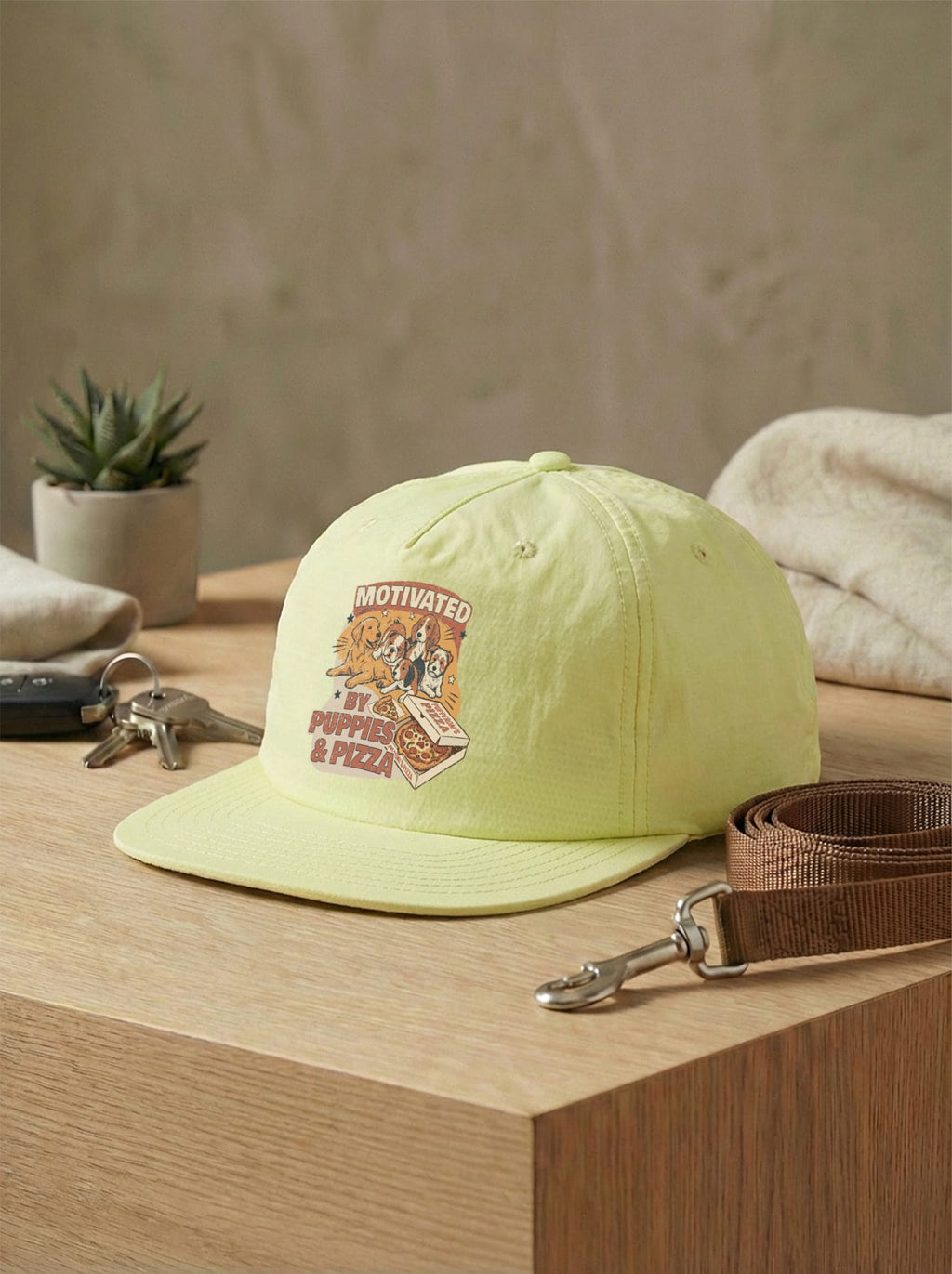 Motivated By Puppies & Pizza Quick Dry Cap