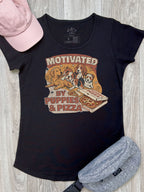 Motivated By Puppies & Pizza Remi Women's Scoop Neck Tee
