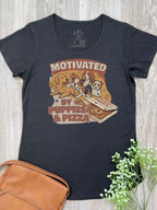 Motivated By Puppies & Pizza Remi Women's Scoop Neck Tee