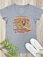 Motivated By Puppies & Pizza Remi Women's Scoop Neck Tee